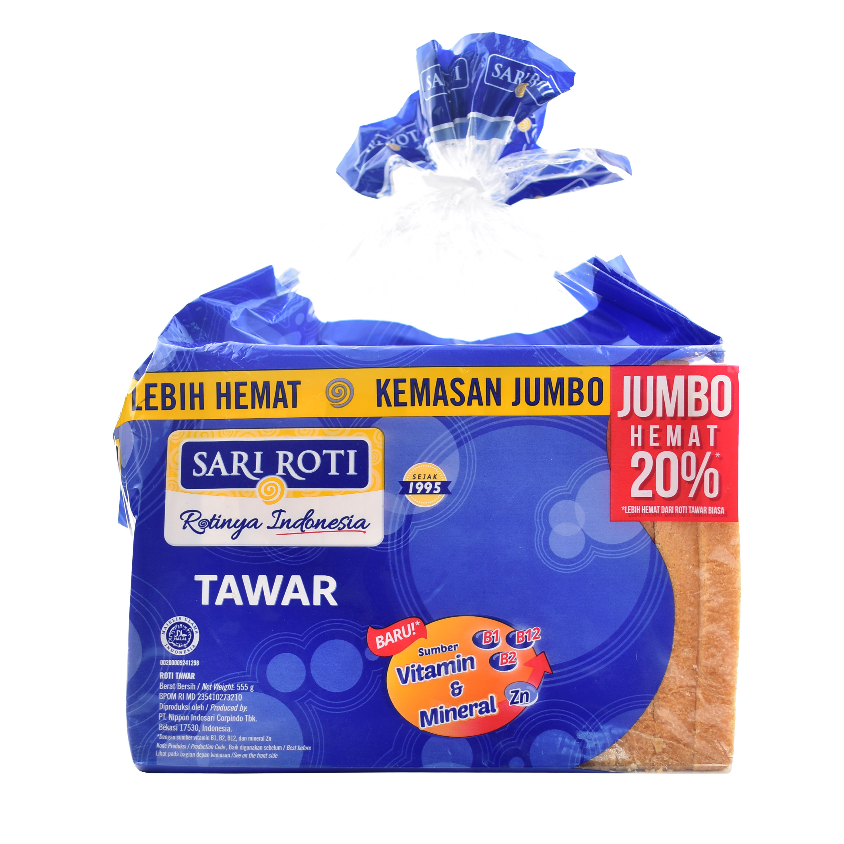 Sari roti tawar jumbo special 555 gr | Bormadago.com